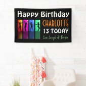 Persoonlijke tiener Disco Birthday Party Spandoek (Insitu)