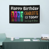 Persoonlijke tiener Disco Birthday Party Spandoek (Beurs)