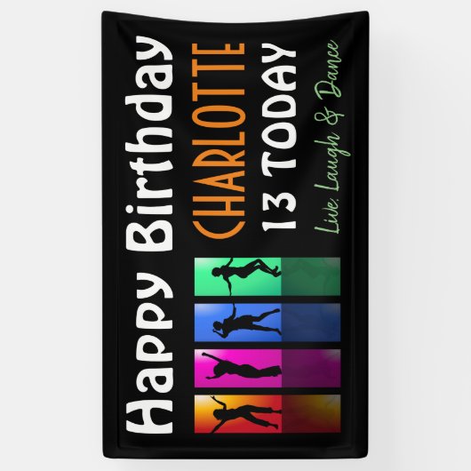 Persoonlijke tiener Disco Birthday Party Spandoek (Verticaal)