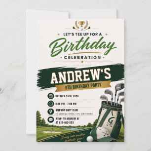 Persoonlijke Tiener Golf Verjaardag  Kaart