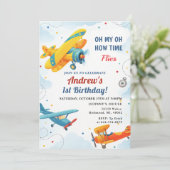 Persoonlijke tijd vliegt 1e verjaardag voor baby k kaart (Staand voorkant)