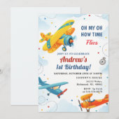 Persoonlijke tijd vliegt 1e verjaardag voor baby k kaart (Voorkant / Achterkant)