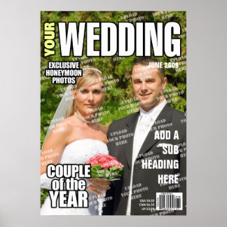 Persoonlijke tijdschriftcover voor trouwen poster