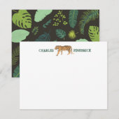 Persoonlijke tijgerkaart notitiekaartje (Voorkant / Achterkant)