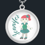 Persoonlijke Tik-dansdocent dansende gift Zilver Vergulden Ketting<br><div class="desc">In het ontwerp ziet u een originele markeerafbeelding van een roodkopige tapdanser in een blauwgroen groene dansoverweging en zwarte tapschoenen. Ideaal voor je favoriete tapdanser, dansleraar, studio-eigenaar of choreograaf. Zie je niet wat je zoekt? Hulp nodig bij aanpassingen? Klik "contact deze ontwerper"om iets te hebben enkel voor u wordt gecreeerd!...</div>