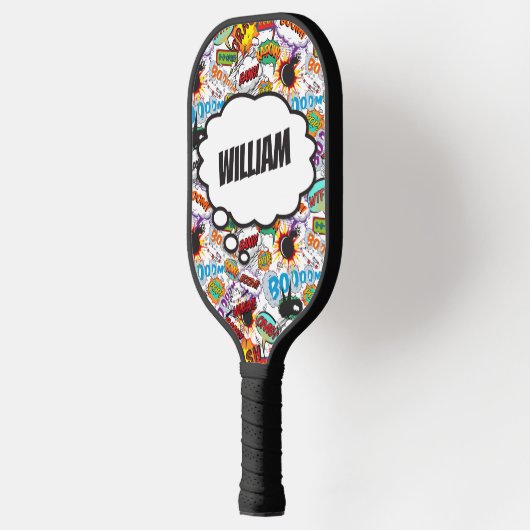 Persoonlijke titel stripboek pickleball paddle (Links)