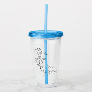 Persoonlijke toekomstige mevrouw ijskoud koffiekop acryl drinkbeker