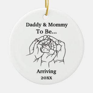 Persoonlijke toekomstige ouders papa en mama keramisch ornament