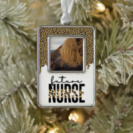 Persoonlijke toekomstige verpleegkundige verpleegf verzilverd omlijst ornament