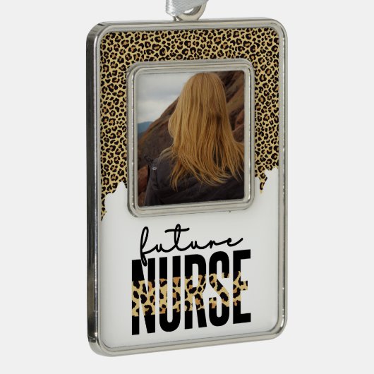 Persoonlijke toekomstige verpleegkundige verpleegf verzilverd omlijst ornament (Rechts)