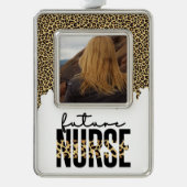 Persoonlijke toekomstige verpleegkundige verpleegf verzilverd omlijst ornament (Voorkant)