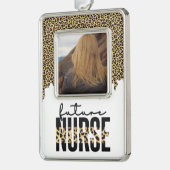 Persoonlijke toekomstige verpleegkundige verpleegf verzilverd omlijst ornament (Links)