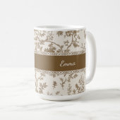 Persoonlijke Toile De Jouy Mok Met Aangepaste Naam (Voorkant rechts)