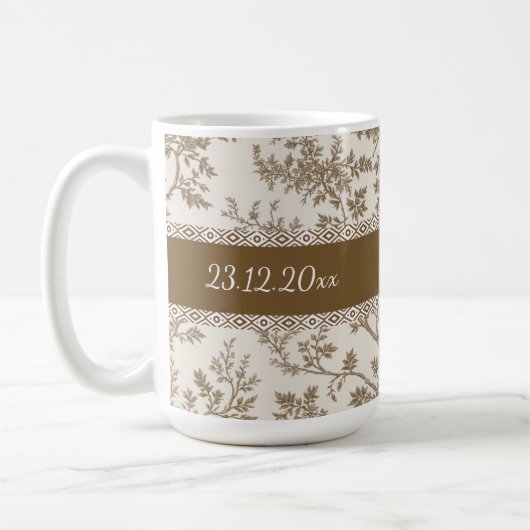 Persoonlijke Toile De Jouy Mok Met Aangepaste Naam (Links)