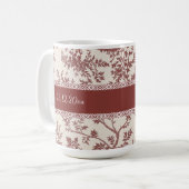 Persoonlijke Toile De Jouy Mok Met Aangepaste Naam (Voorkant links)