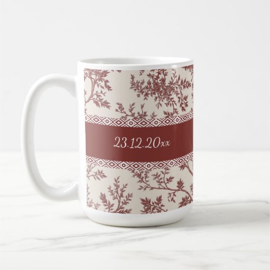 Persoonlijke Toile De Jouy Mok Met Aangepaste Naam (Links)