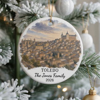 Persoonlijke Toledo keramische kerstbal, Aangepast Keramisch Ornament