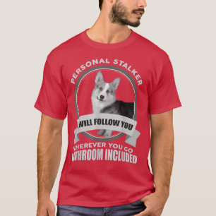 persoonlijke toneelschrijfmachine voor corgi dog l t-shirt