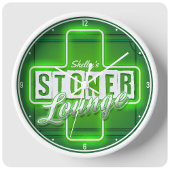 Persoonlijke tonernaamnaam Faux Neon Bar Grote Klok