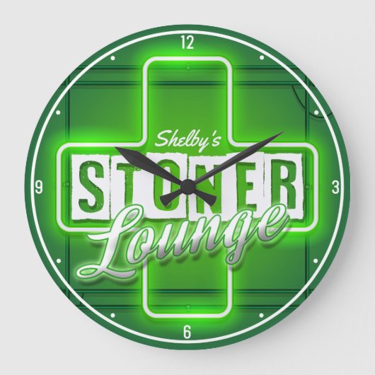 Persoonlijke tonernaamnaam Faux Neon Bar Grote Klok (Voorkant)