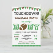 Persoonlijke Touchdown Sports Football Baby shower Kaart (Staand voorkant)