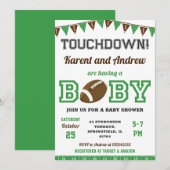 Persoonlijke Touchdown Sports Football Baby shower Kaart (Voorkant / Achterkant)