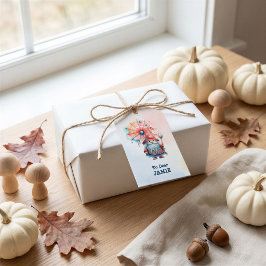 Persoonlijke tovenaar Halloween-cadeauontwerp Cadeaulabel