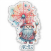 Persoonlijke tovenaar Halloween naam ontwerp Sticker (Voorkant)