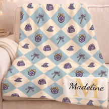 Persoonlijke toverschool blauwe monogram naam