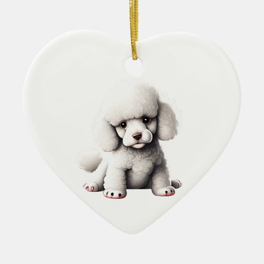 Persoonlijke Toy Poodle Puppy Keramisch Ornament (Voorkant)