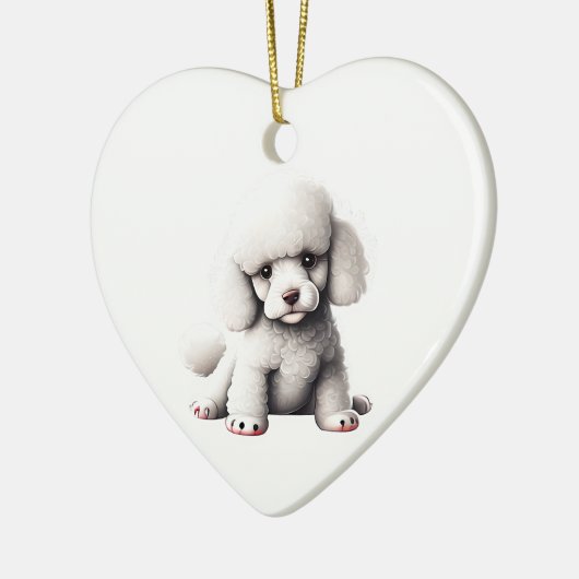 Persoonlijke Toy Poodle Puppy Keramisch Ornament (Links)