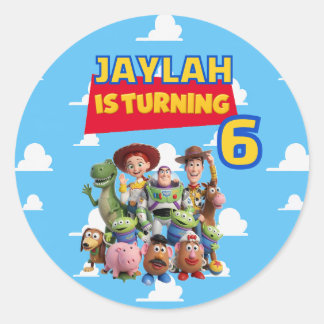 Persoonlijke Toy Story Verjaardagsstickers | Aange Ronde Sticker