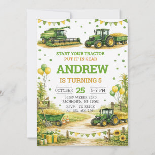Persoonlijke Tractor Verjaardag Kaart