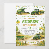 Persoonlijke Tractor Verjaardag Kaart (Voorkant / Achterkant)