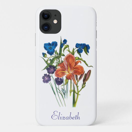 Persoonlijke Tradescantia en Daglelie Case-Mate iPhone Case (Achterkant)
