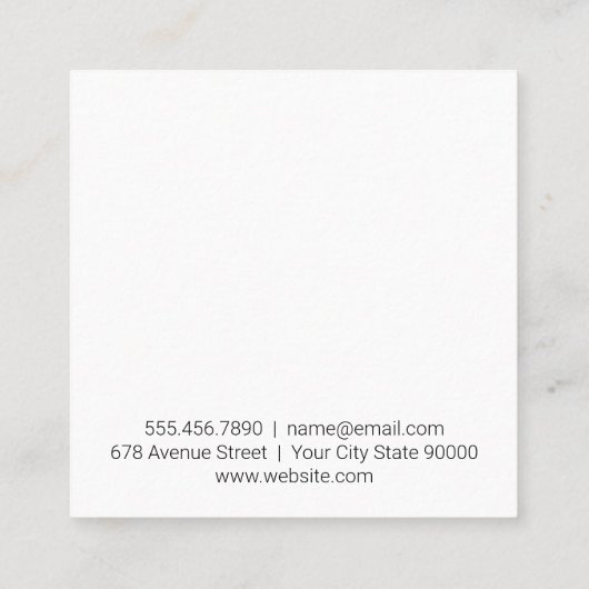 Persoonlijke Trainer | Arm Flex Vierkante Visitekaartje (Achterkant)