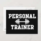 Persoonlijke trainer Black en White Dumbell Traini Briefkaart (Voorkant / Achterkant)