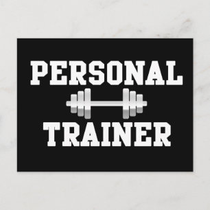Persoonlijke trainer Black en White Dumbell Traini Briefkaart