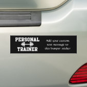 Persoonlijke trainer Black en White Dumbell Traini Bumpersticker (Op auto)