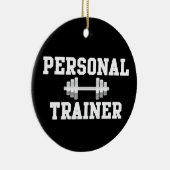 Persoonlijke trainer Black en White Dumbell Traini Keramisch Ornament (Rechts)