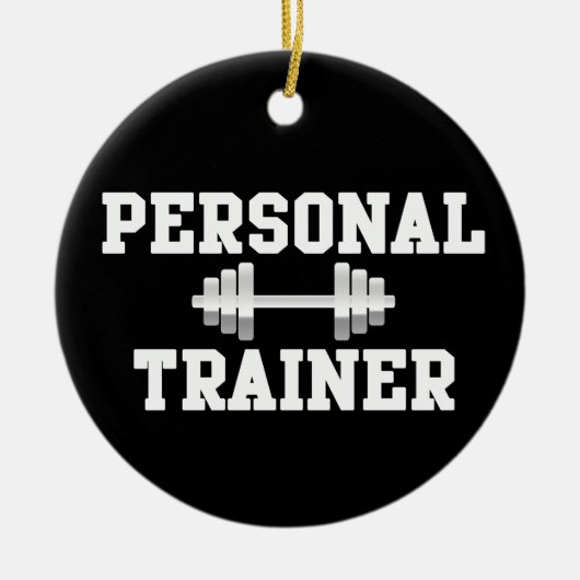 Persoonlijke trainer Black en White Dumbell Traini Keramisch Ornament (Voorkant)