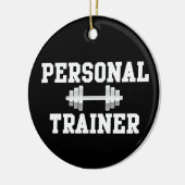 Persoonlijke trainer Black en White Dumbell Traini Keramisch Ornament (Links)