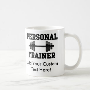 Persoonlijke trainer Black en White Dumbell Traini Koffiemok