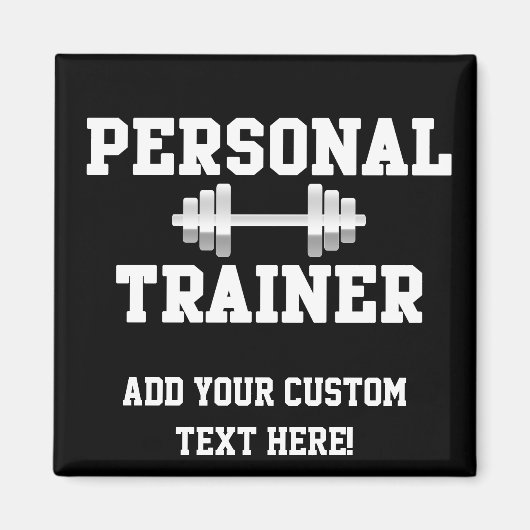 Persoonlijke trainer Black en White Dumbell Traini Magneet (Voorkant)