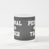 Persoonlijke trainer Black en White Dumbell Traini Matglas Koffiemok (Center)