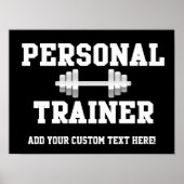 Persoonlijke trainer Black en White Dumbell Traini Poster (Voorkant)