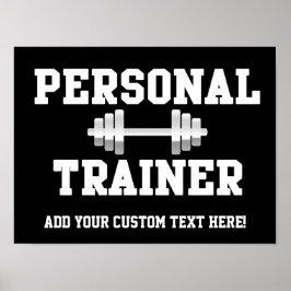 Persoonlijke trainer Black en White Dumbell Traini Poster