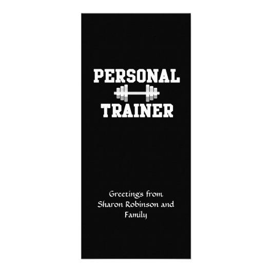 Persoonlijke trainer Black en White Dumbell Traini Reclamekaart (Voorkant)