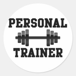 Persoonlijke trainer Black en White Dumbell Traini Ronde Sticker