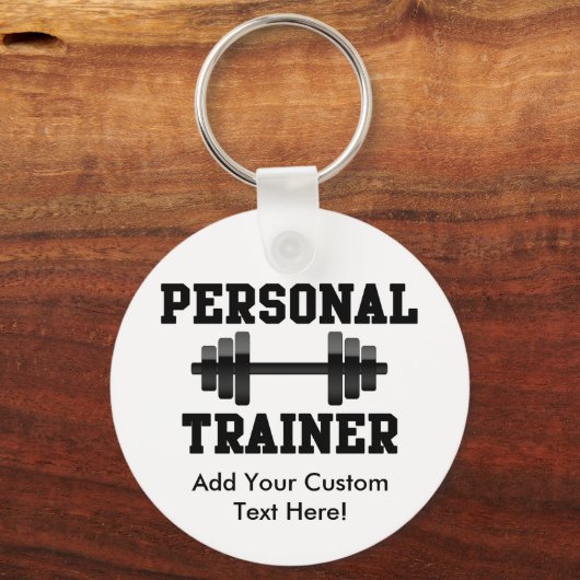 Persoonlijke trainer Black en White Dumbell Traini Sleutelhanger (Voorkant)